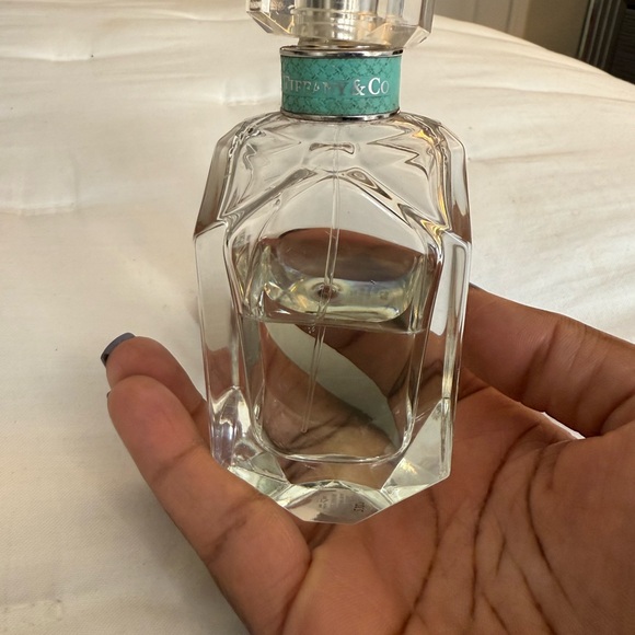 Tiffany & Co. Crystal Clear Perfume Bottle with Teal Accent - Picture 1 of 7